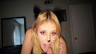 Golden-haired Christie Stevens pleases dick with her mouth and gets fucked in different placements
