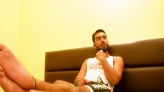 Apartment chested Eastern teen Laya offers a blowjob in the tub